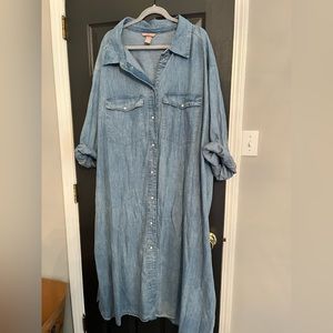 H&M denim midi dress